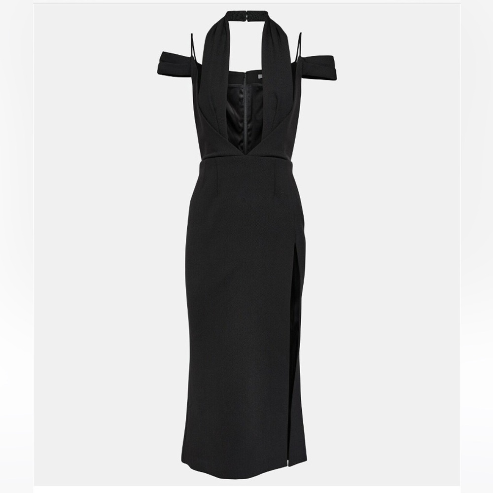 LAQUAN SMITH Virgin Wool Blend Halter Midi Dress - Picture 8 of 8